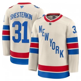 Miesten NHL New York Rangers Pelipaita 2025-26 Fanatics Premium Igor Shesterkin Winter Classic Valkoinen